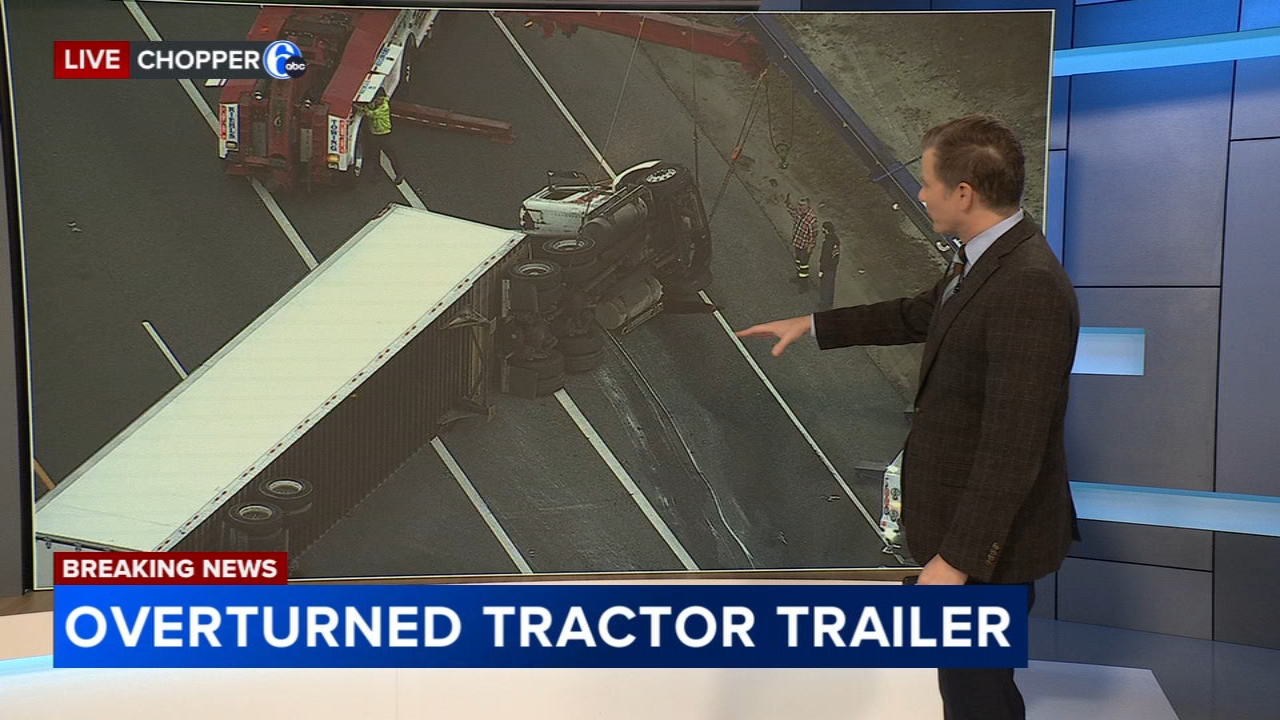 Overturned semi blocking all lanes of Rt. 55 NB in Gloucester County, New Jersey
       — Media Community news